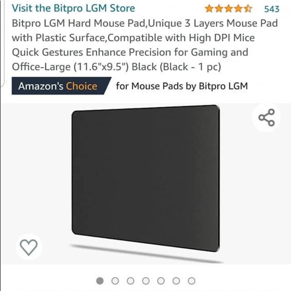 11x9” hard mouse pad